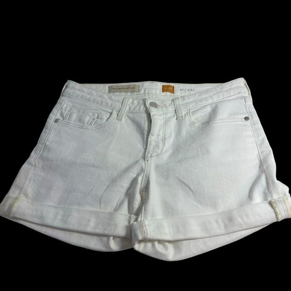 Anthropologie Pilcro & The Letterpress Stet White Denim Cuffed Shorts Sz…‎ - Picture 2 of 10